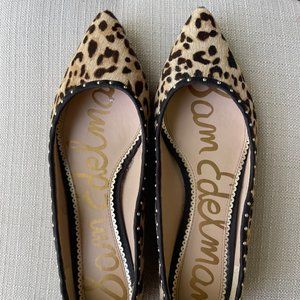 Sam Edelman Rivera Calf Hair Leopard Point Studded Flat